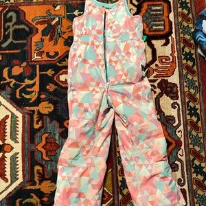 Eddie Bauer girls’ waterproof snow bibs - size 7-8